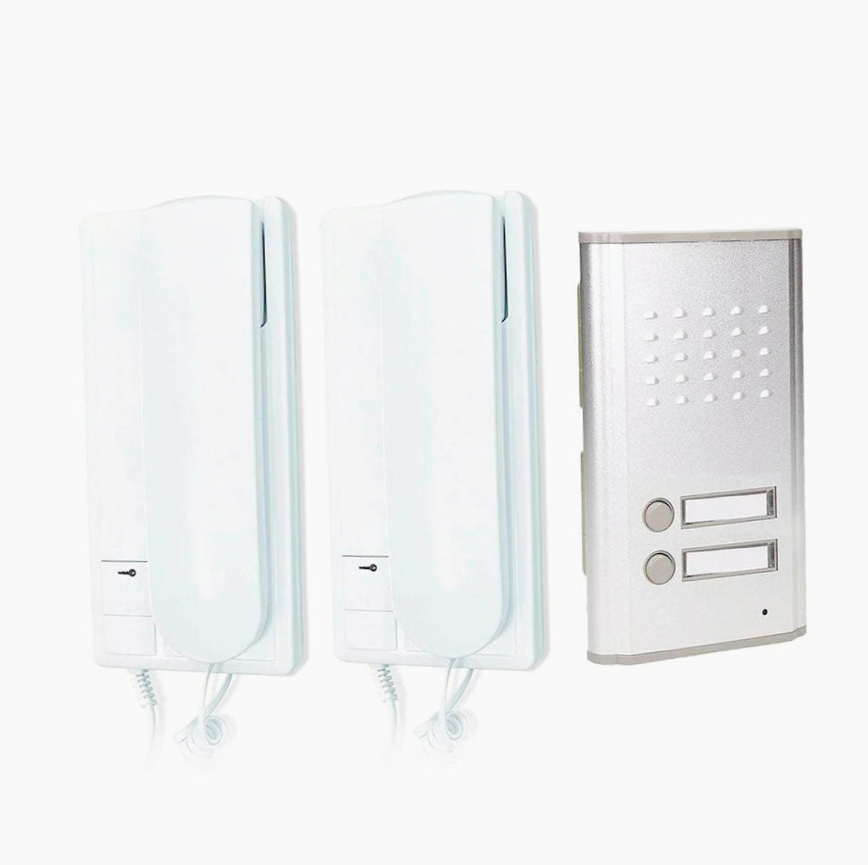 Citofono bifamiliare – cornetta, apriporta, 2 interne, 220V - ambraled