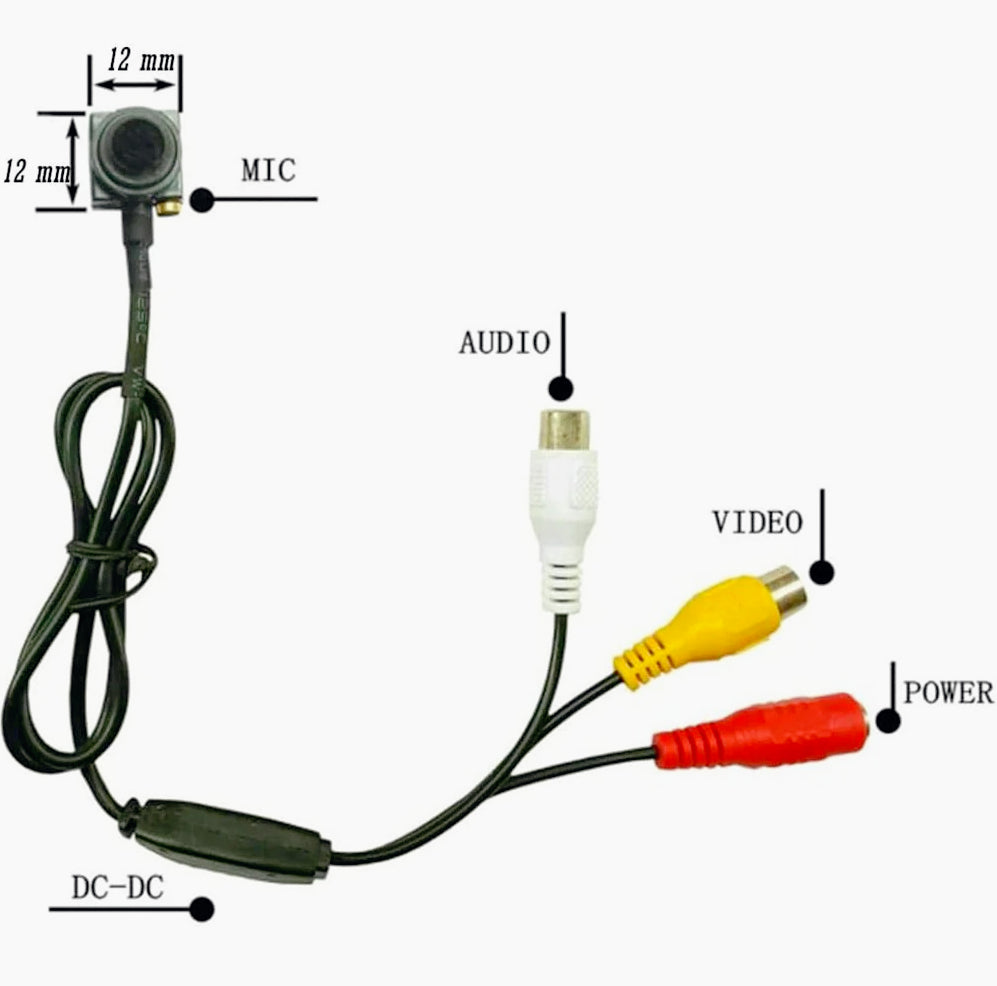 Microcamera analogica 420TVL – obiettivo a punta audio/video - ambraled