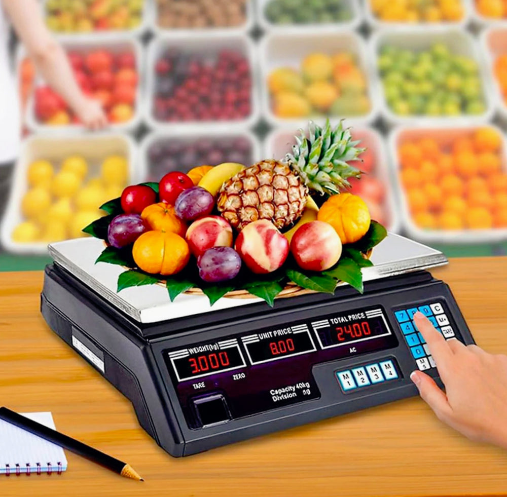 Bilancia digitale 40kg – 6 display retroilluminati, 2g di precisione - ambraled
