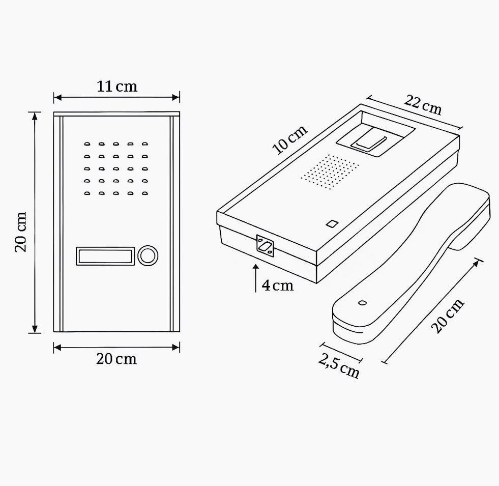 Citofono monofamiliare con cornetta e apriporta - ambraled