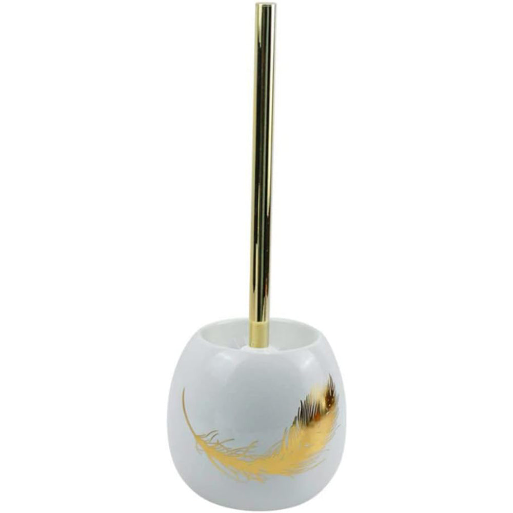 Accessori Bagno Oro – Dispenser Sapone, Portabicchieri e Scopino Piuma - ambraled
