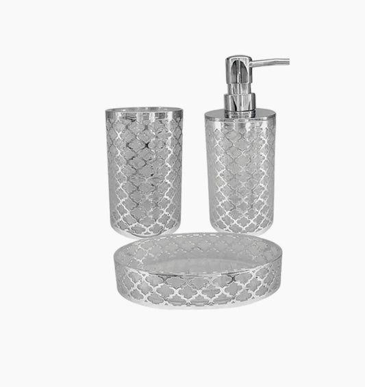 Accessori Bagno Argento Barocco – Dispenser Bicchieri e Piattino - ambraled