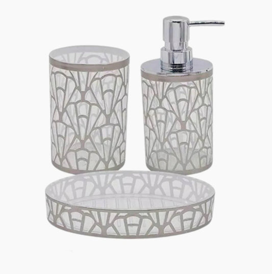 Accessori Bagno Argento Contemporaneo – Dispenser Bicchieri e Piattino - ambraled