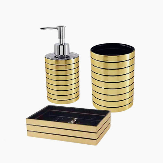 Accessori Bagno Oro a Righe – Dispenser Bicchieri e Piattino - ambraled