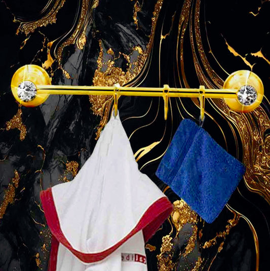 Appendino 3 ganci in acciaio oro con punto luce cristallo in acrilico - ambraled