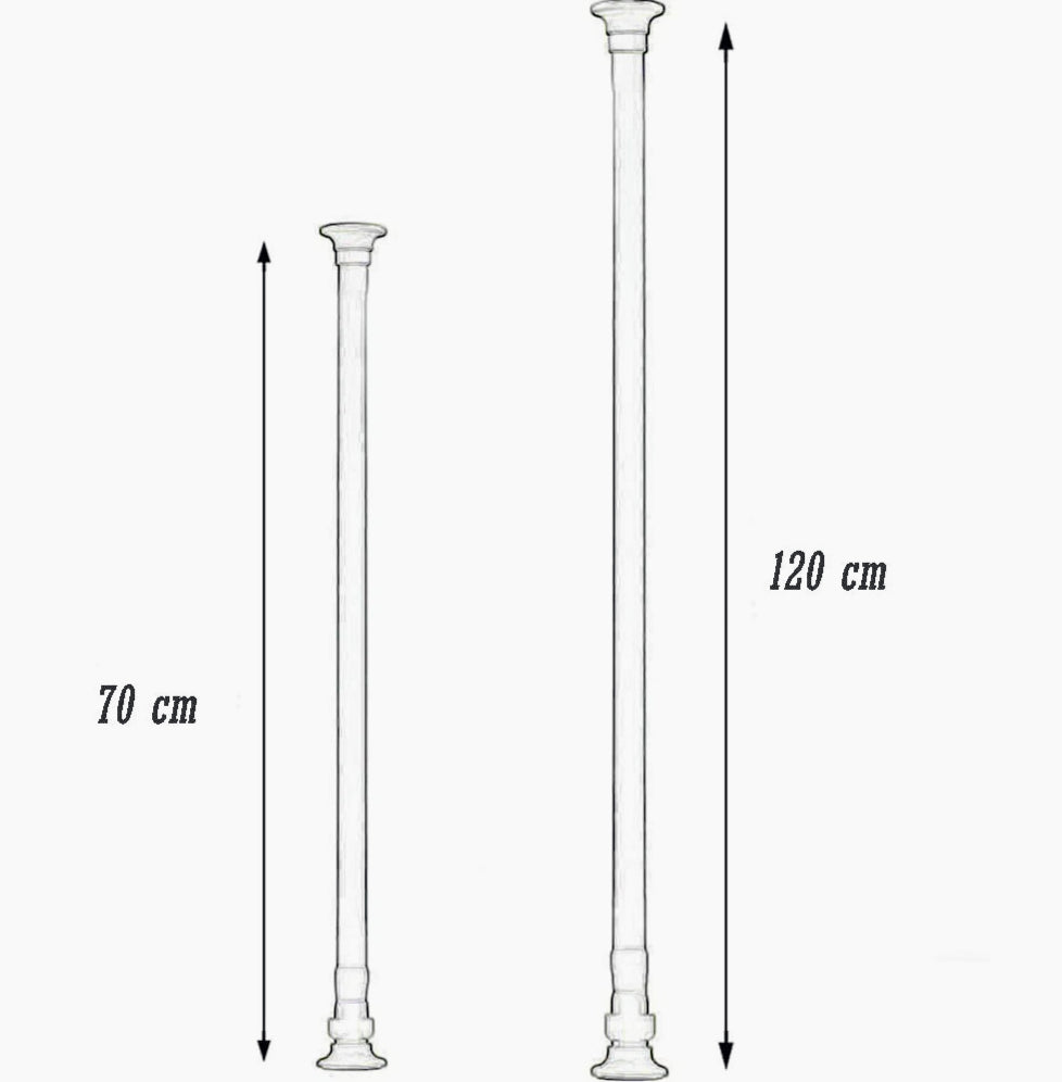 Bastone tenda silver – regolabile 70-120 cm per appendiabiti - ambraled