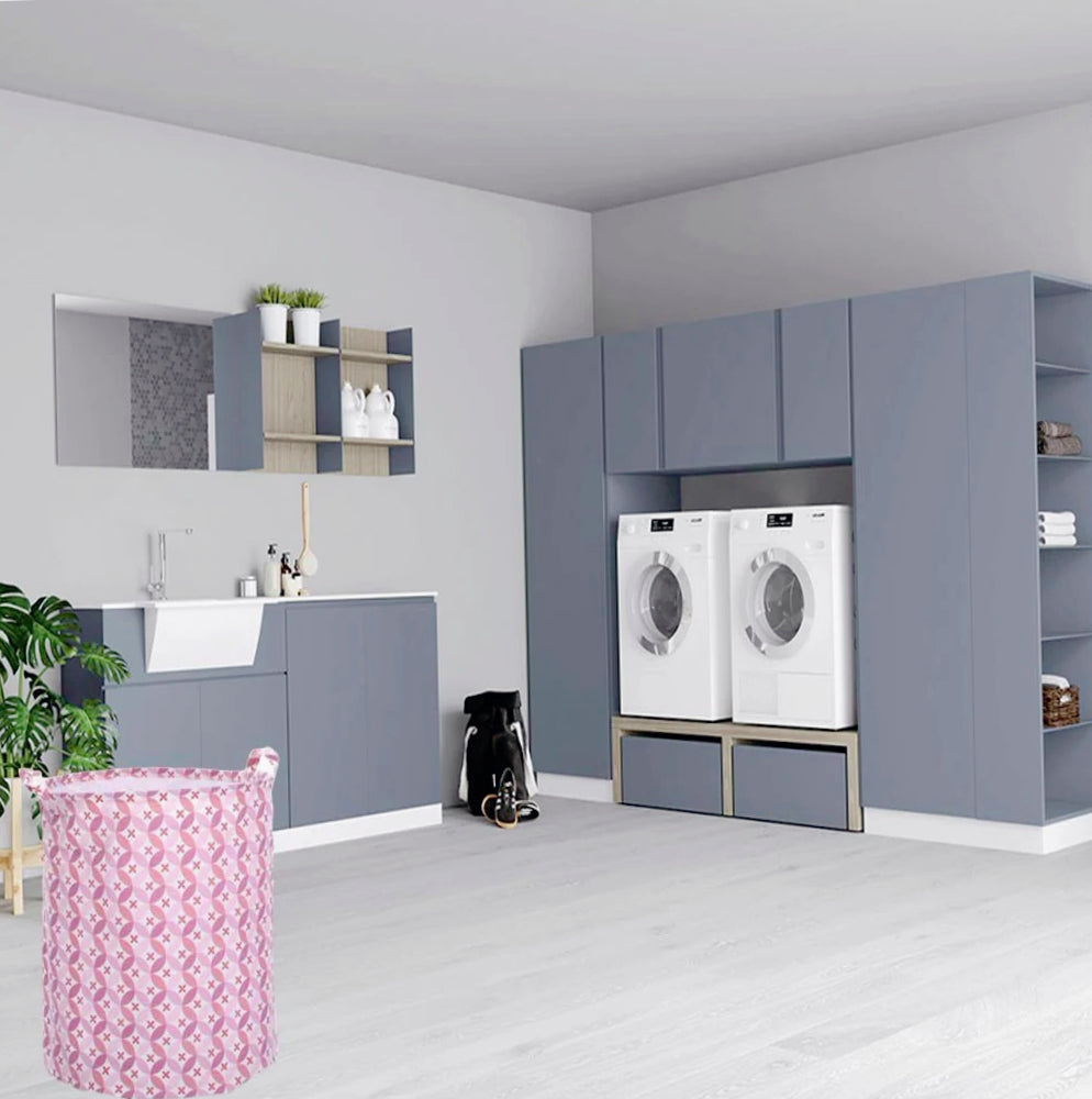Cesto portabiancheria 40x50cm – tessuto, manici, sacca pieghevole - ambraled