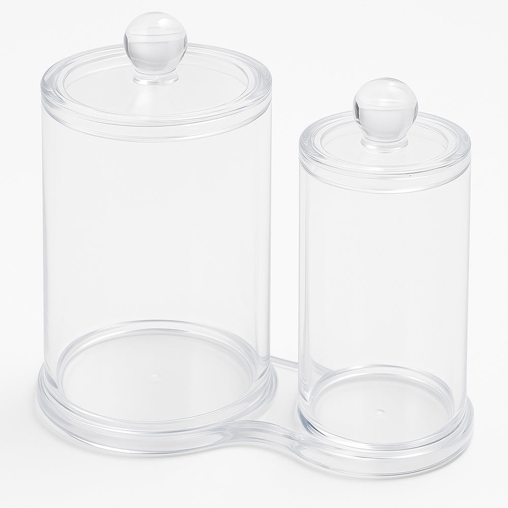 Contenitore porta cotton fioc make up organizer 2 cilindri da bagno - ambraled