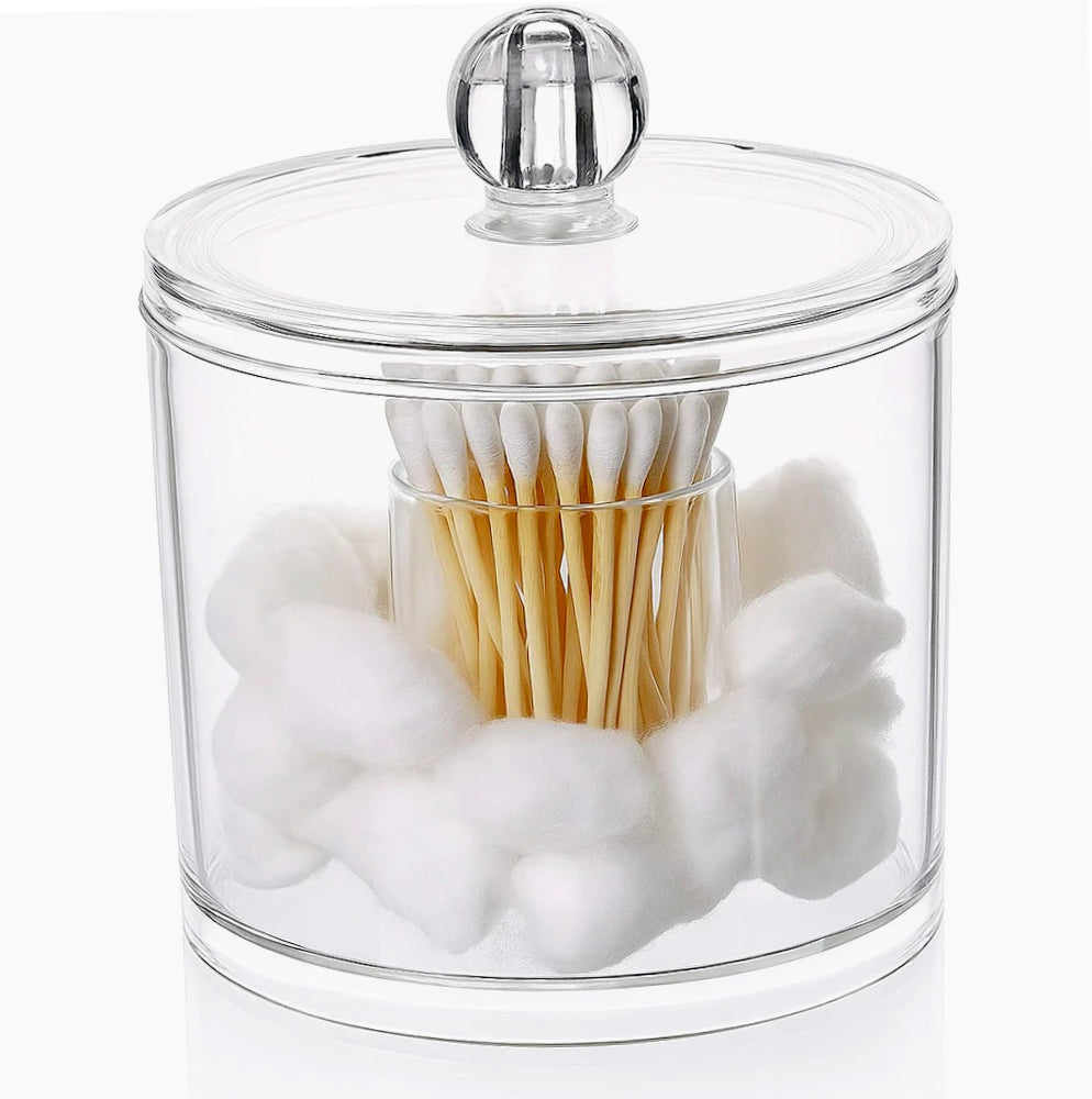Contenitore porta cotton fioc – organizer 2 scomparti per bagno - ambraled