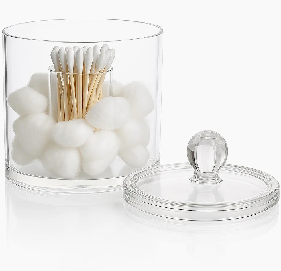 Contenitore porta cotton fioc – organizer 2 scomparti per bagno - ambraled