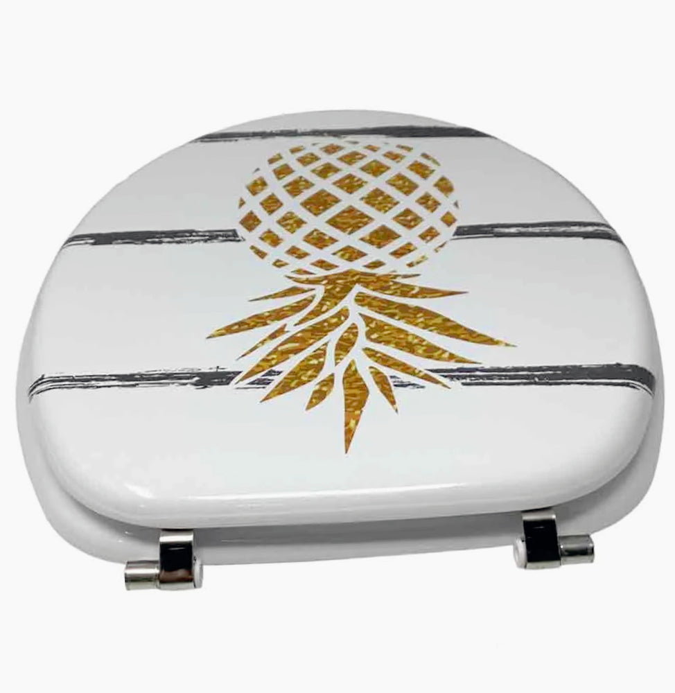 Copriwater MDF serigrafato – stampa ananas, cerniere in acciaio - ambraled