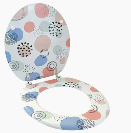 Copriwater MDF serigrafato – stampa colorata multicolore, cerniere in acciaio - ambraled