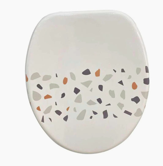 Copriwater MDF serigrafato – stampa geometrica, cerniere in acciaio - ambraled