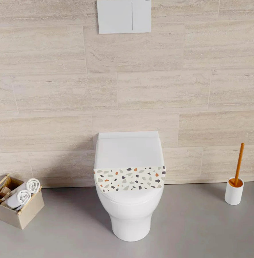 Copriwater MDF serigrafato – stampa geometrica, cerniere in acciaio - ambraled