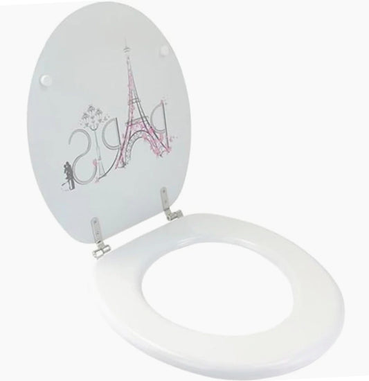 Copriwater MDF serigrafato – stampa Torre Eiffel, cerniere - ambraled