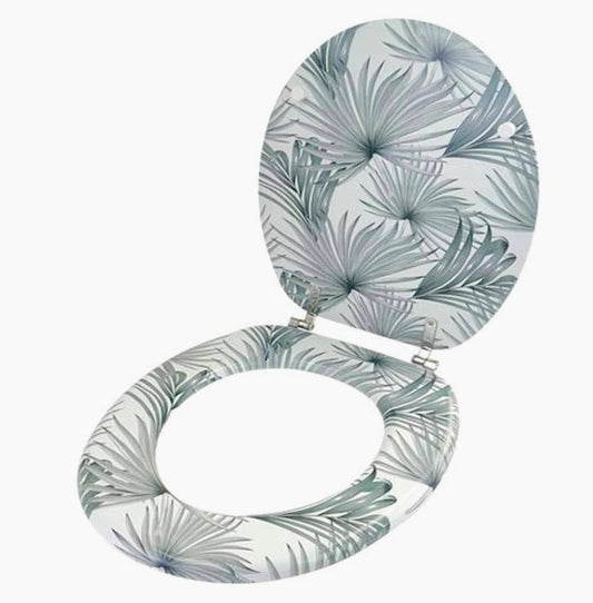 Copriwater MDF serigrafato – stampa tropicale, cerniere in acciaio - ambraled