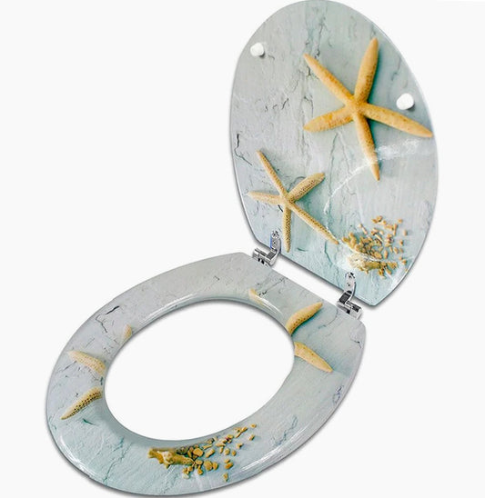 Copriwater universale MDF – cerniere, tema stelle marine - ambraled