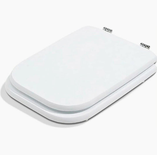 Copriwater universale quadrato – MDF bianco con cerniere in acciaio - ambraled