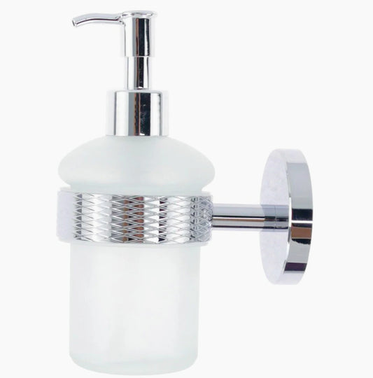 Dispenser sapone Stella – acciaio satinato e vetro satinato - ambraled