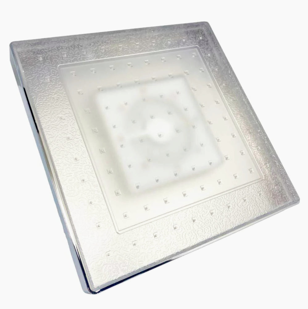 Soffione doccia quadrato 20x20 cm LED RGB per cromoterapia - ambraled