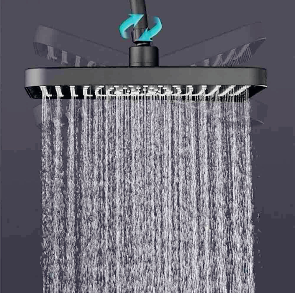 Soffione per doccia rettangolare 28,5x19 cm in ABS con filtro anticalcare - ambraled