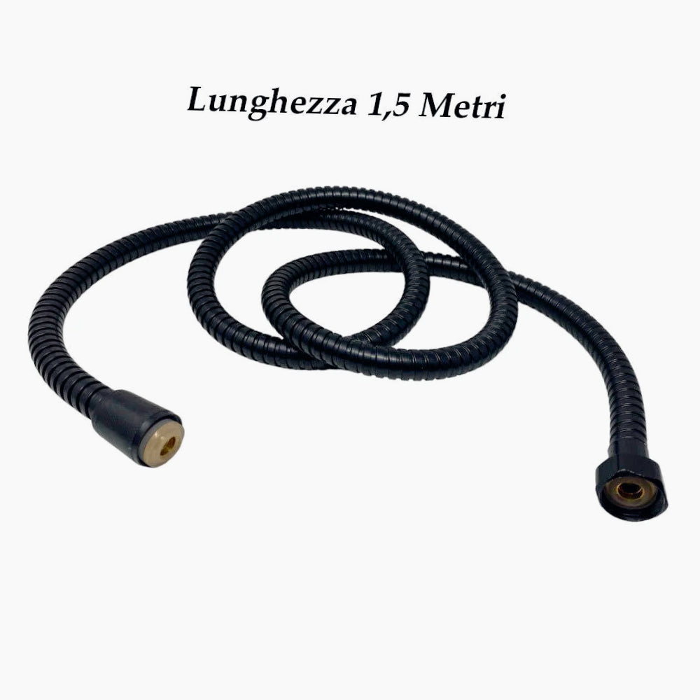Laccio doccia flessibile bianco o nero – 150 cm, attacco ½", facile da installare - ambraled