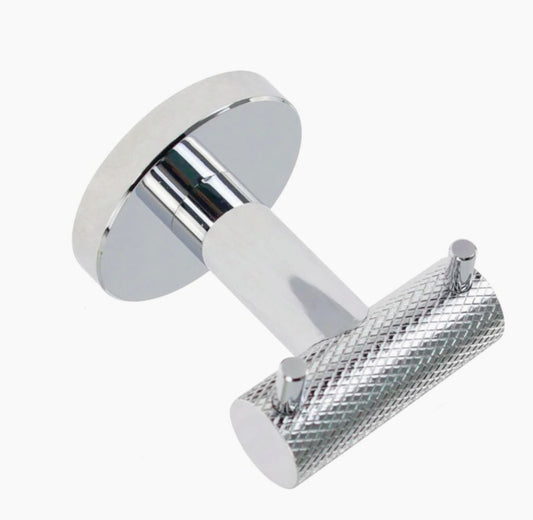 Appendino doppio per accappatoio e asciugamani – Acciaio, modello Stella - ambraled