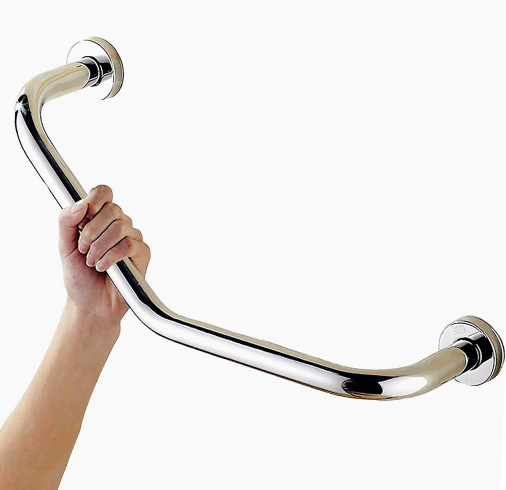 Maniglione angolare bagno – metallo cromato da parete - ambraled