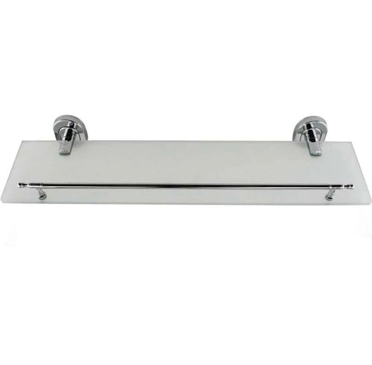 Mensola bagno vetro satinato – acciaio cromato argento - ambraled