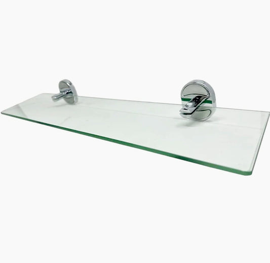 Mensola vetro lucido da bagno – porta oggetti trasparente - ambraled