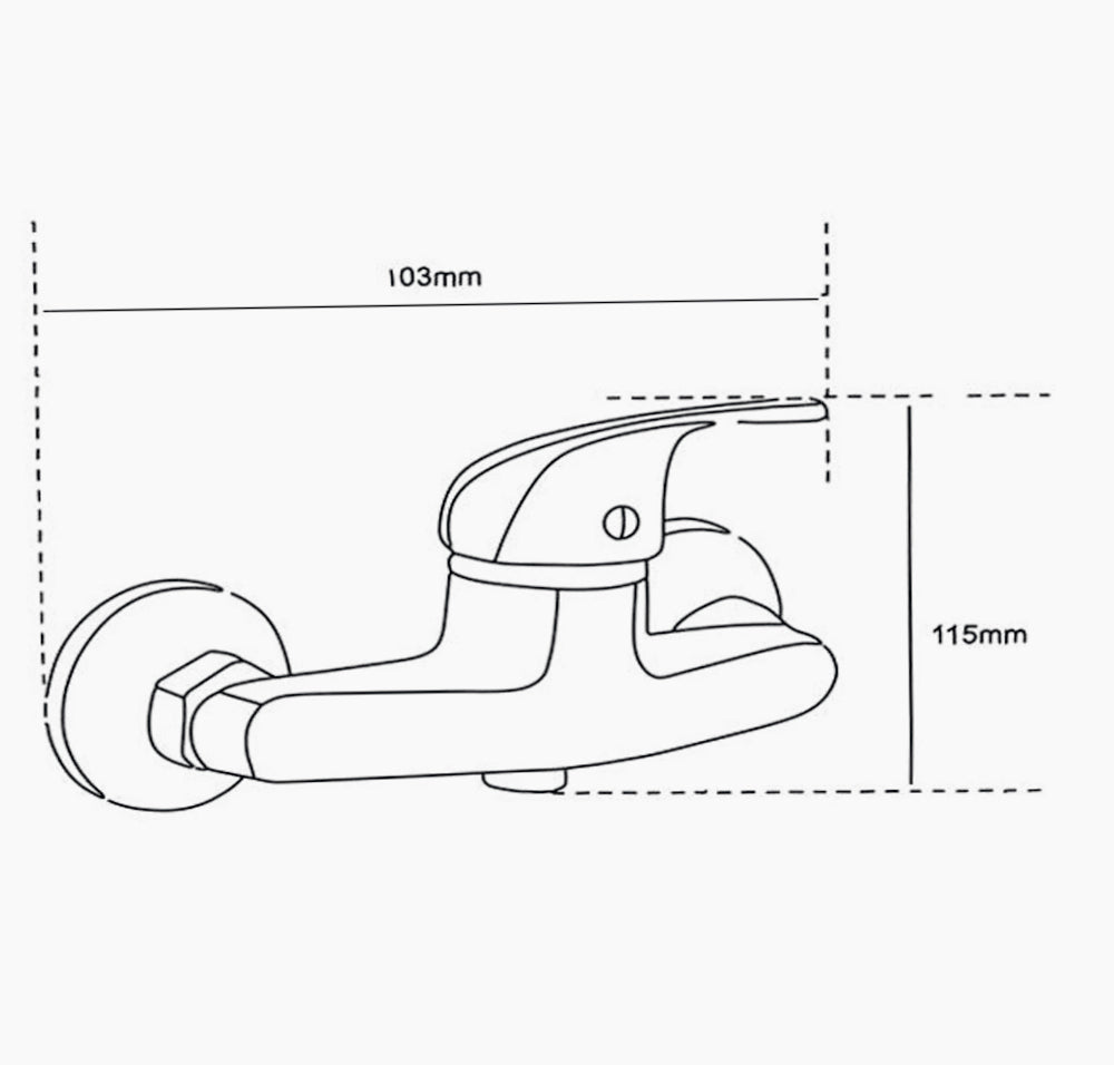 Rubinetto per vasca da bagno modello Bari, attacco ½” da parete - design classico e resistente