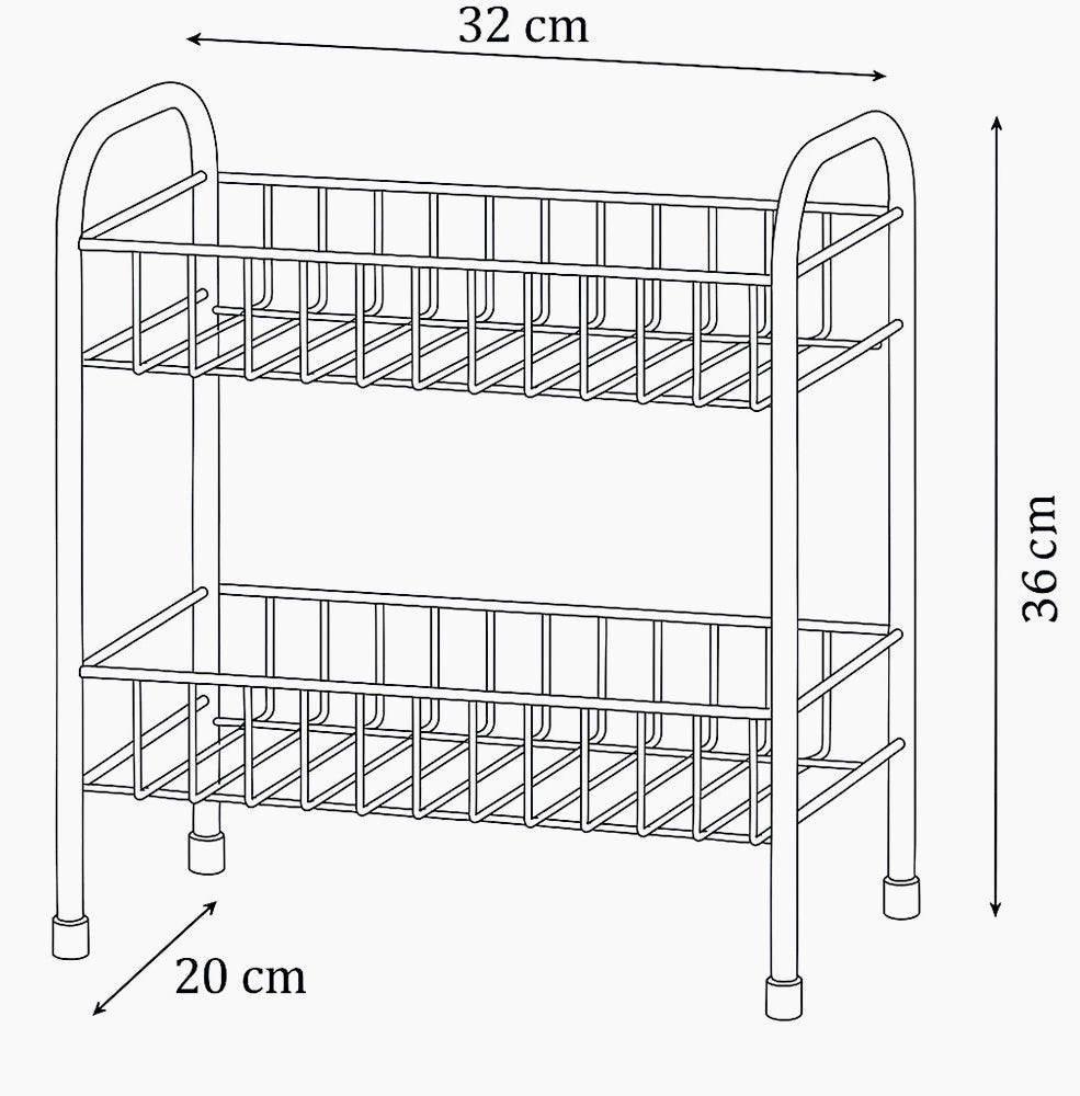 Mobiletto metallo bianco 2 ripiani – scaffale portaoggetti - ambraled