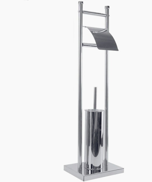 Piantana wc – porta rotolo e scopino base quadrata - ambraled