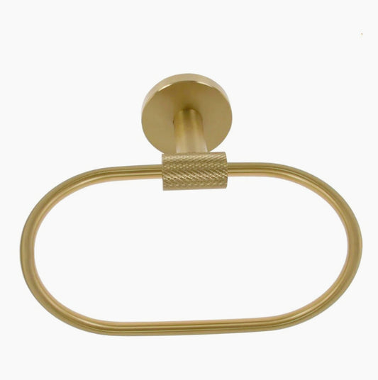 Porta asciugamani in acciaio modello Stella, ad anello dorato per parete - ambraled