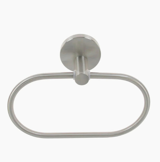 Porta asciugamani in acciaio satinato modello Aria, con anelli - ambraled