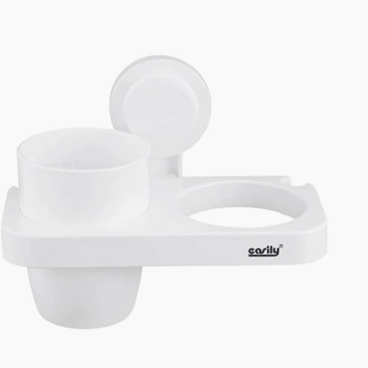 Porta phon a ventosa per bagno con porta bicchieri e supporto per spazzolini - ambraled