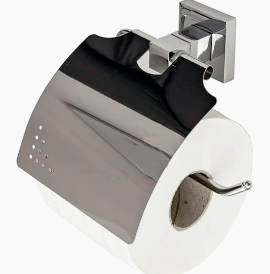 Porta rotolo carta igienica con coperchio basculante e fissaggio versatile - ambraled