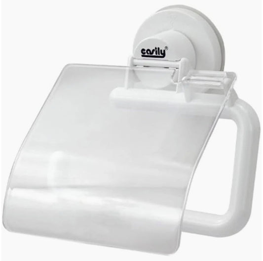 Portarotolo con coperchio girevole e fissaggio a ventosa - ambraled