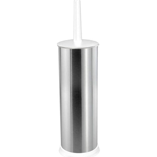 Portascopino in acciaio satinato con coperchio – Incluso scopino da bagno - ambraled