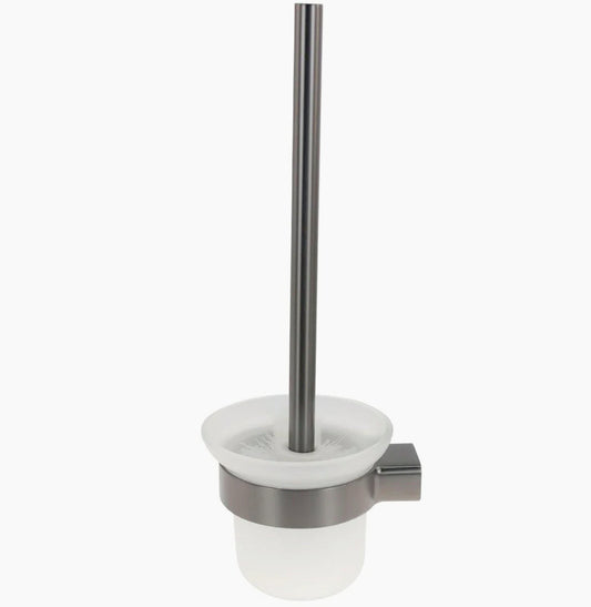 Portascopino stilizzato in acciaio e vetro satinato – Modello Cromia - ambraled