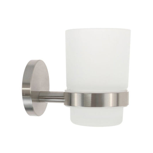 Portaspazzolini in acciaio satinato – Bicchiere vetro modello Aria - ambraled