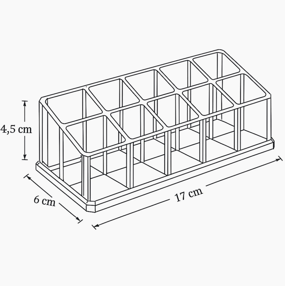 Organizer trucchi 12 scomparti – smalti, rossetti e cosmetici - ambraled