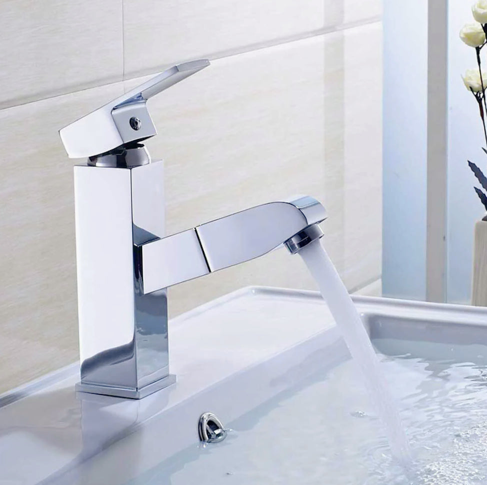 Rubinetto lavabo bagno con doccetta estraibile - pratico e funzionale