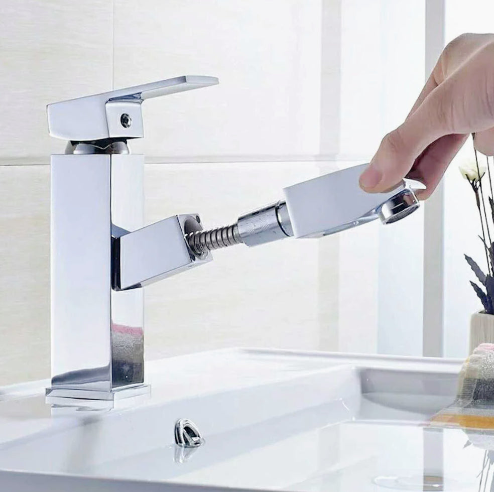 Rubinetto lavabo bagno con doccetta estraibile - pratico e funzionale