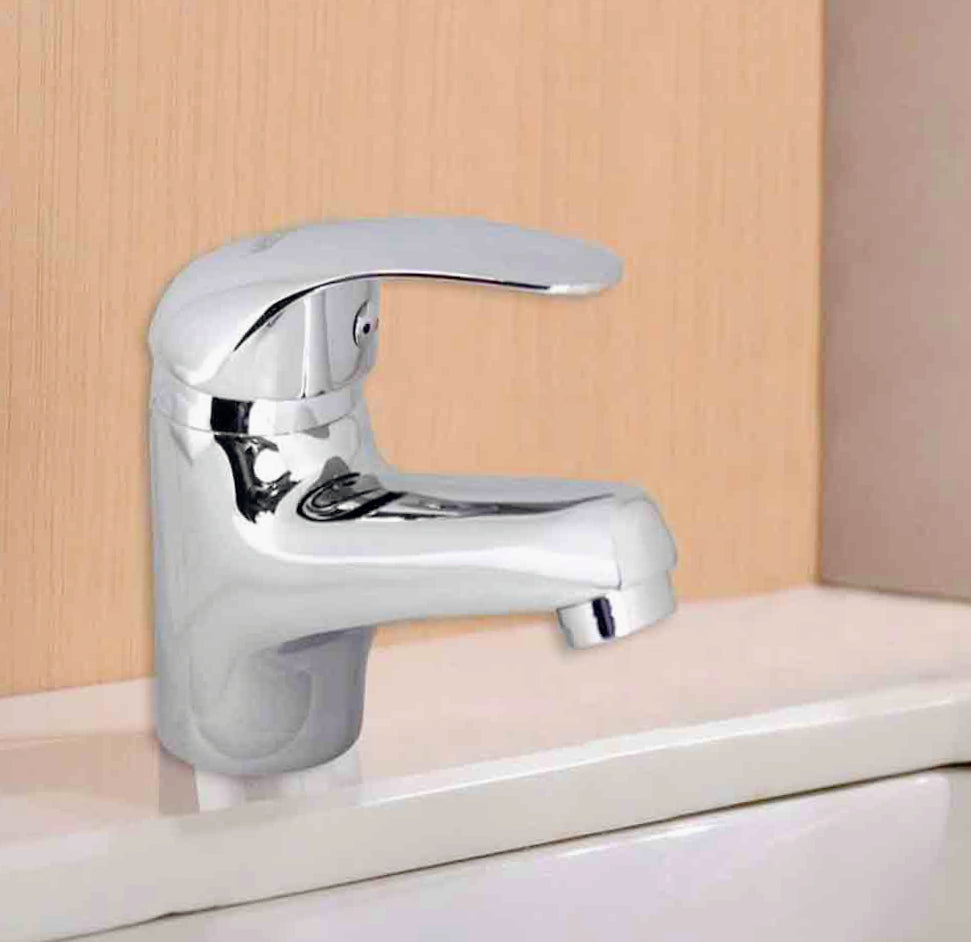 Rubinetto lavabo bagno modello Bari, cromato lucido - elegante e resistente