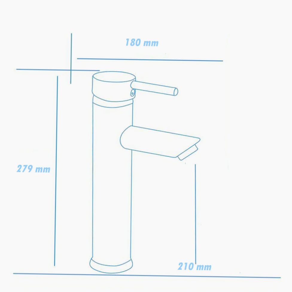 Rubinetto lavabo modello Ray Black, canna alta nero opaco - elegante e minimalista