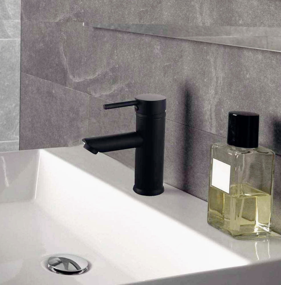 Rubinetto lavabo modello Ray Black canna bassa nero opaco - sofisticato e resistente