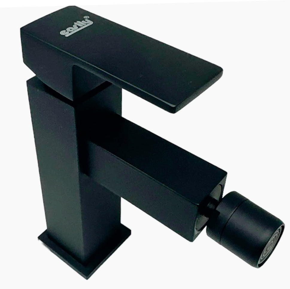 Rubinetto per bidet modello Firenze, quadrato nero opaco - elegante e moderno