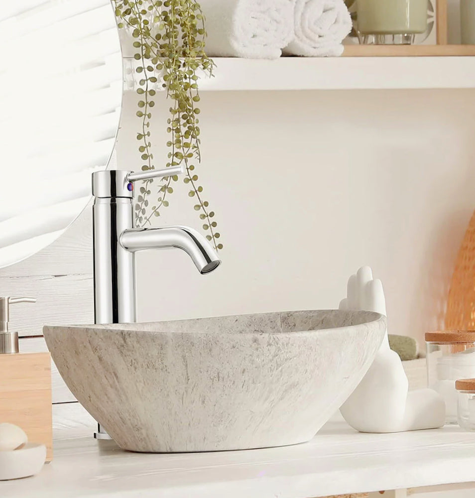 Rubinetto lavabo bagno modello Pisa, canna alta moderno - elegante e funzionale