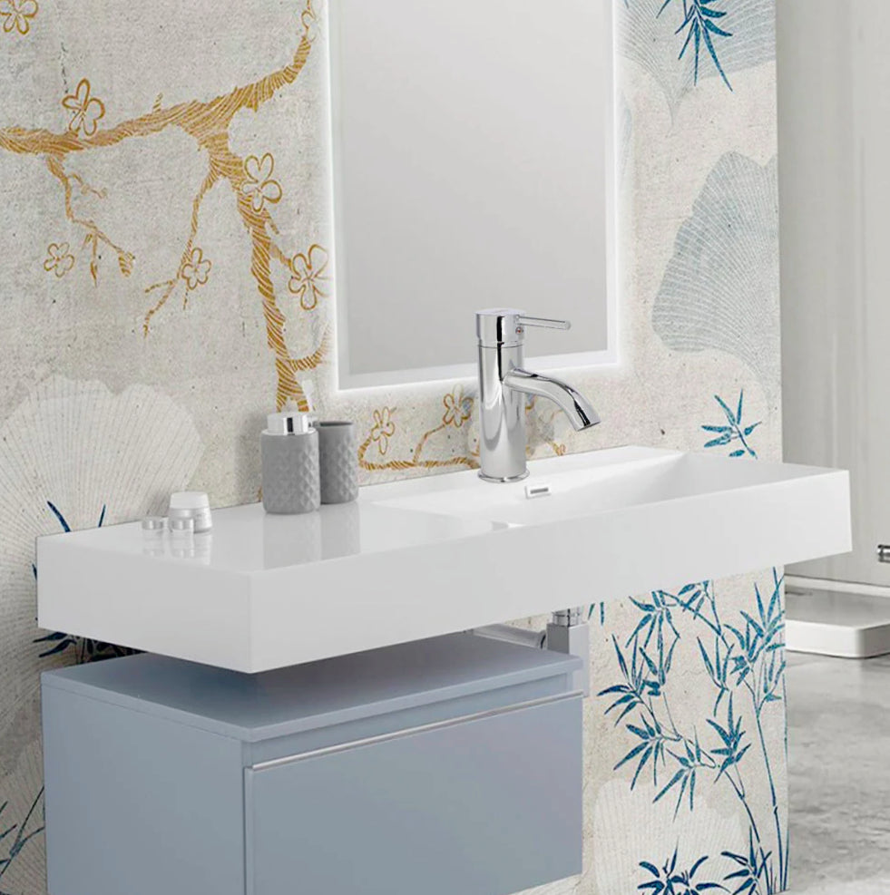 Rubinetto miscelatore per lavabo bagno modello Pisa, canna bassa - elegante e funzionale